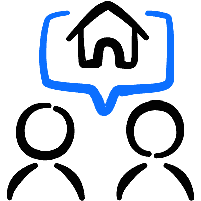 Real Estate Couple Search House Icon from Freehand Duotone Set