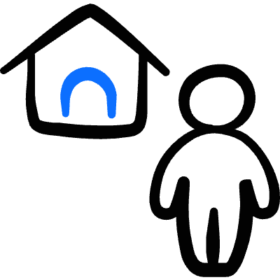 Real Estate House Person Icon from Freehand Duotone Set