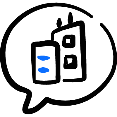 Real Estate Message Building Icon from Freehand Duotone Set