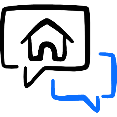 Real Estate Message Chat House Icon from Freehand Duotone Set