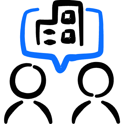 Real Estate Message Couple Building Icon from Freehand Duotone Set