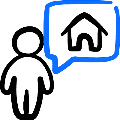 Real Estate Message Person Building 1 Icon from Freehand Duotone Set