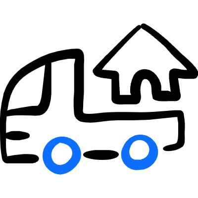 Real Estate Truck House Icon from Freehand Duotone Set