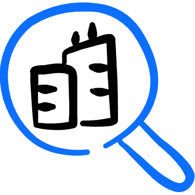 Real Estate Search Building Icon from Freehand Duotone Set