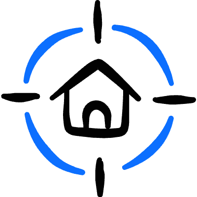 Real Estate Search House Target Icon from Freehand Duotone Set