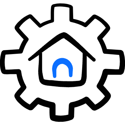 Real Estate Settings House Cog 1 Icon from Freehand Duotone Set