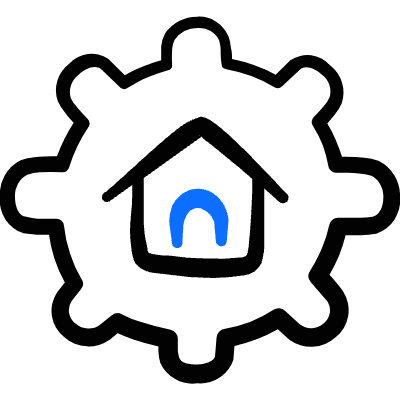 Real Estate Settings House Cog Icon from Freehand Duotone Set