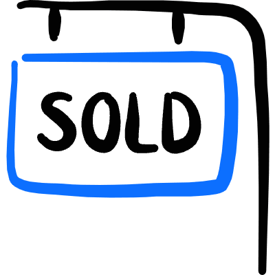 Real Estate Sign Board Sold 1 Icon from Freehand Duotone Set