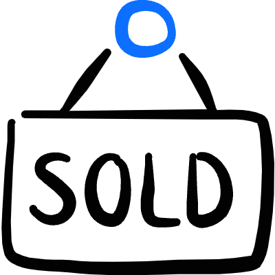 Real Estate Sign Board Sold Icon from Freehand Duotone Set