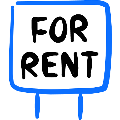 Real Estate Sign For Rent Icon from Freehand Duotone Set