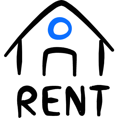 Real Estate Sign House Rent Icon from Freehand Duotone Set