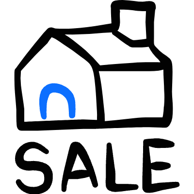 Real Estate Sign House Sale Icon from Freehand Duotone Set