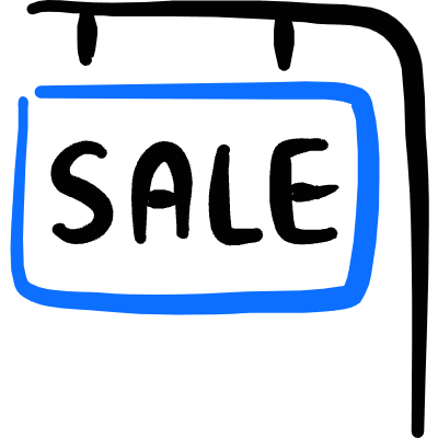 Real Estate Sign Sale Icon from Freehand Duotone Set