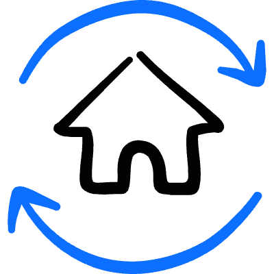 Real Estate Update House Sync Icon from Freehand Duotone Set