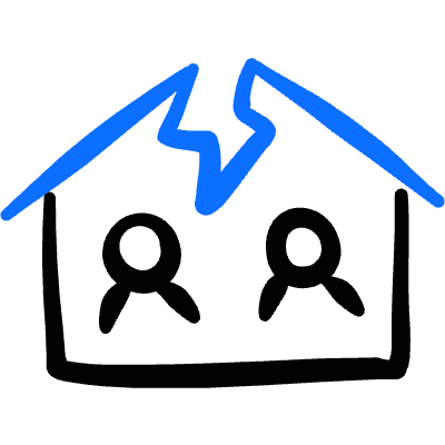 Breakup Divorce House Icon from Freehand Duotone Set
