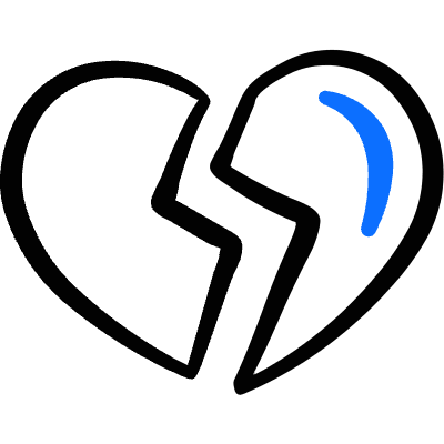 Breakup Heart Broken Icon from Freehand Duotone Set