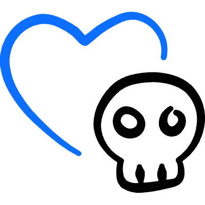 Breakup Heart Skull Icon from Freehand Duotone Set