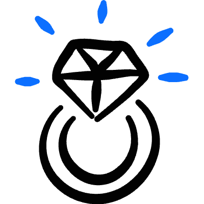 Engagement Ring Diamond Icon from Freehand Duotone Set