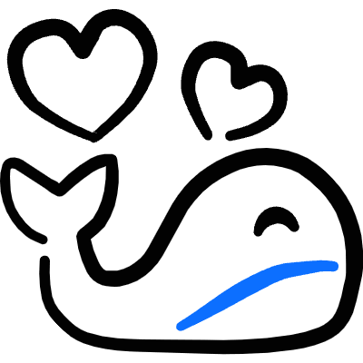 Love Heart Whale Icon from Freehand Duotone Set