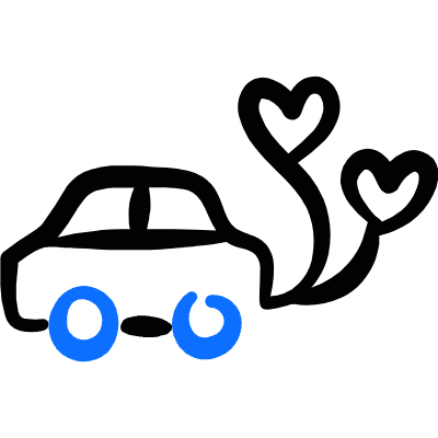 Wedding Car Heart Balloon Icon from Freehand Duotone Set