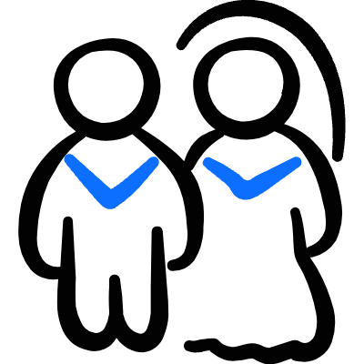 Wedding Couple Bride Groom Icon from Freehand Duotone Set