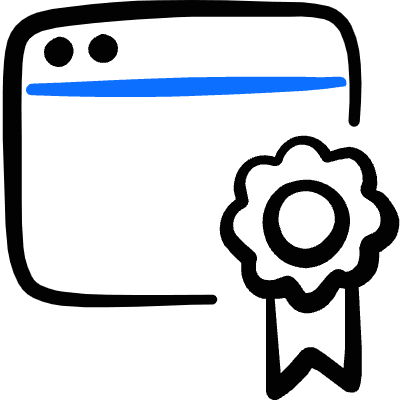 E Learning Application Window Certificate Icon from Freehand Duotone Set