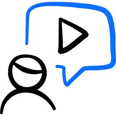 E Learning Bubble Video Talk Icon from Freehand Duotone Set