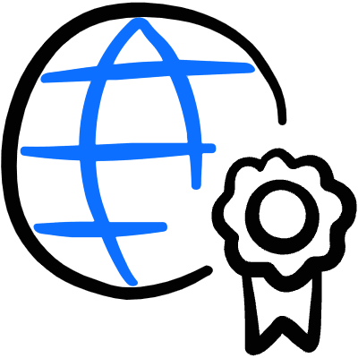 E Learning Global Certificate Icon from Freehand Duotone Set