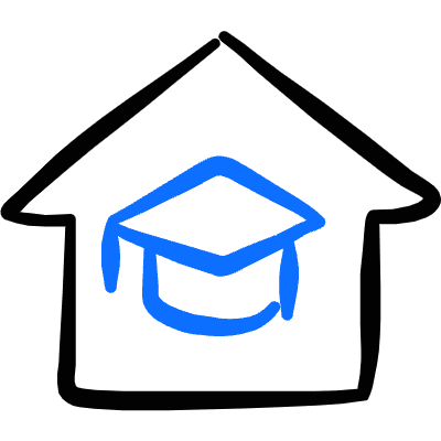 E Learning Home Icon from Freehand Duotone Set