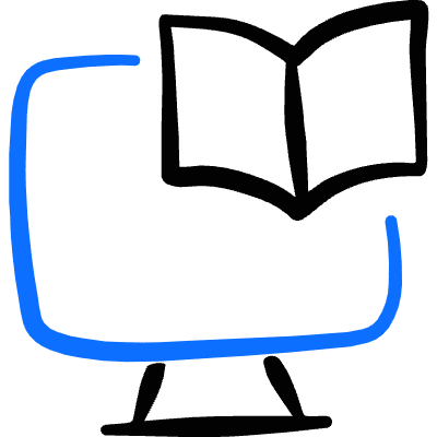 E Learning Monitor Book Icon from Freehand Duotone Set