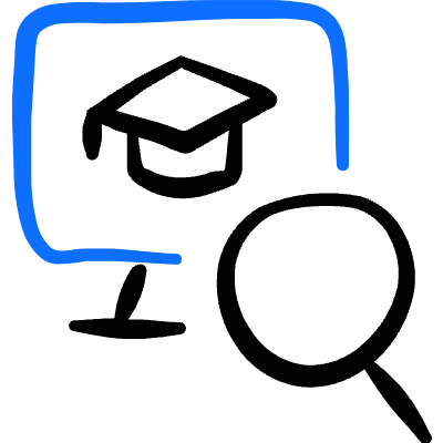 E Learning Monitor Course Finding Searching Icon from Freehand Duotone Set