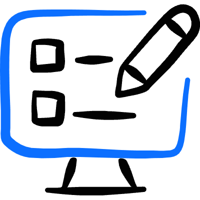 E Learning Monitor Course Pencil Icon from Freehand Duotone Set