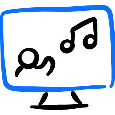 E Learning Music Icon from Freehand Duotone Set