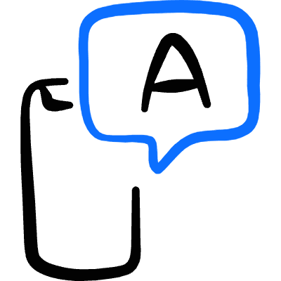 E Learning Smartphone Bubble A Icon from Freehand Duotone Set