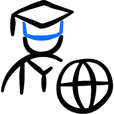 E Learning Student Global Icon from Freehand Duotone Set