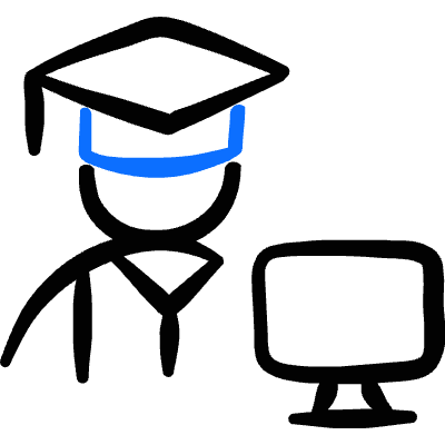 E Learning Student Monitor Icon from Freehand Duotone Set