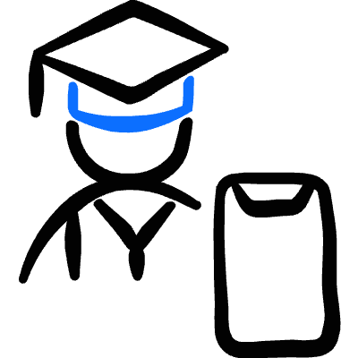 E Learning Student Smartphone Icon from Freehand Duotone Set