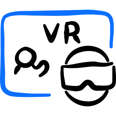 E Learning Vr Icon from Freehand Duotone Set