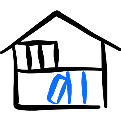 Library Book Shelf Home Icon from Freehand Duotone Set