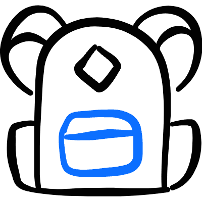 School Bag Backpack Icon from Freehand Duotone Set