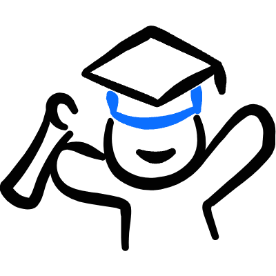 School Exam Graduate Icon from Freehand Duotone Set