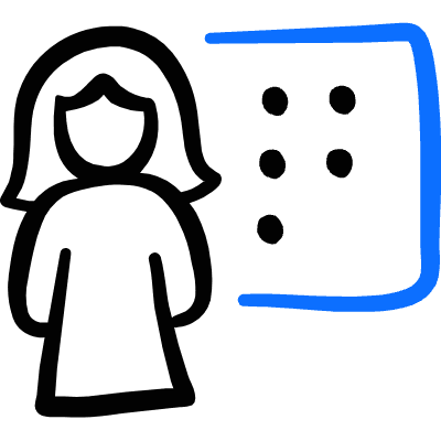 Teacher Female Woman Blind Class Braille Icon from Freehand Duotone Set