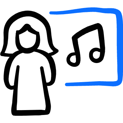 Teacher Female Woman Music Icon from Freehand Duotone Set