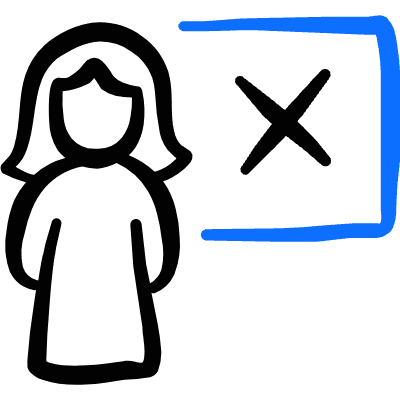 Teacher Female Woman No Class Cancle Icon from Freehand Duotone Set