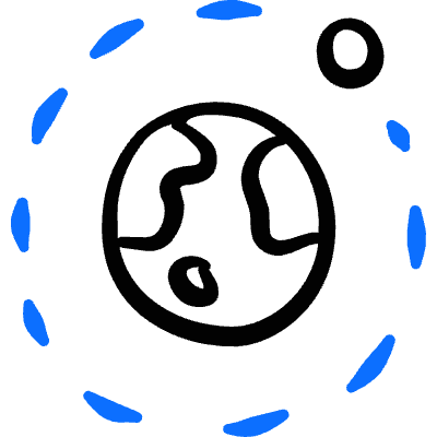 Astronomy Earth Moon Orbit Icon from Freehand Duotone Set