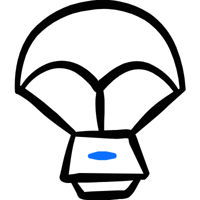 Space Exploration Spaceship Parachute Icon from Freehand Duotone Set