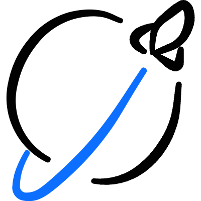 Space Rocket Earth Orbit Icon from Freehand Duotone Set