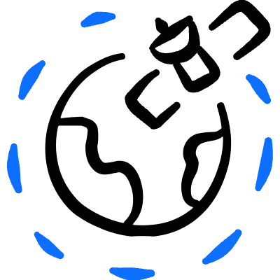 Space Satellite Orbit Icon from Freehand Duotone Set