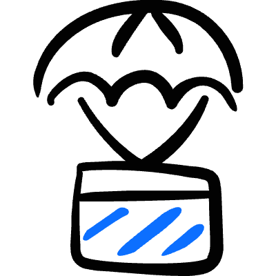 Delivery Parachute Airdrop 1 Icon from Freehand Duotone Set