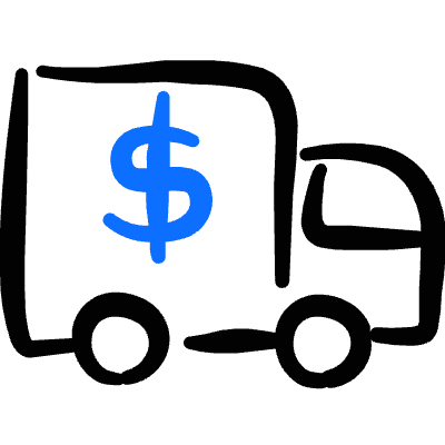 Delivery Truck Cash Icon from Freehand Duotone Set